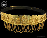 3D Carved Gold Plating of Goddess Lakshmi Waist Belt (Kamarband) in Metal, Hip Chain Belt For Special Occasions