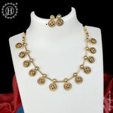 Traditional Matte Gold Plated Designer Necklace Set JH1358