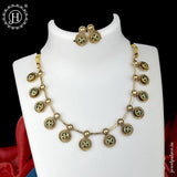 Traditional Matte Gold Plated Designer Necklace Set JH1358