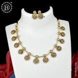 Traditional Matte Gold Plated Designer Necklace Set JH1358