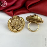 Gorgeous And Beautiful Antique Gold Finish Adjustable Finger Ring JH1439