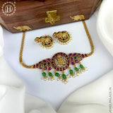 Premium Quality AD Stone Studded Designer Short Necklace set JH2600