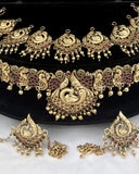 Latest Gold Plated Elegant South Indian Temple Design Bridal Jewellery Set JH3681