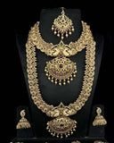 Latest Gold Plated Elegant South Indian Temple Design Bridal Jewellery Set JH3691