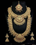 Latest Gold Plated Elegant South Indian Temple Design Bridal Jewellery Set JH3697