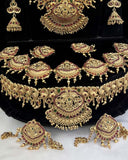 Latest Gold Plated Elegant South Indian Temple Design Bridal Jewellery Set JH3697