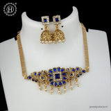 Gold Plated Kemp Stone Peacock Design Necklace JH3800