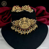 Beautiful Gold Finish Temple Necklace With Earrings JH4208