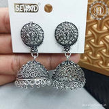 Oxidised Silver Plated Jhumka Earrings JH4476