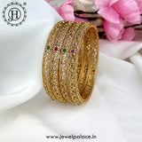 Exclusive Gold Plated Kemp Stone Traditional Bangles JH5017