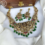 Exclusive Gold Plated Pearls Kemps Stone 3D Temple Necklace Set JH5297