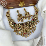 Exclusive Gold Plated Pearls Kemps Stone 3D Temple Necklace Set JH5297