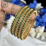 Exclusive Gold Plated Kemp Stone Temple Bangles JH5555