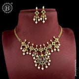 Beautiful High Quality Gold Plated Brass Temple Necklace Set JH5610