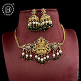 Beautiful High Quality Gold Plated Brass Temple Necklace Set JH5611