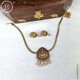 Elegant Gold Finish kemps Stone Temple Necklace JH5613