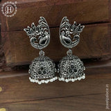 German Silver Plated Beaded Oxidized Earrings JH5677