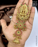 Exclusive Gold Plated Kemps Stone Pearls Traditional Jadai Billai JH5796