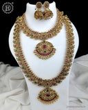 Exclusive Gold Plated South Indian Traditional Combo Jewellery Set JH5838