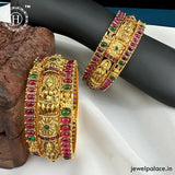 Beautiful Gold Plated Kemp Stone Lakshmi Devi Bangles JH5995