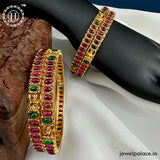 Beautiful Gold Plated Kemp Stone Traditional Bangles JH6004