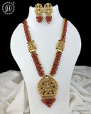 Beautiful Gold Plated Kemp Stones Temple Haram Set JH6208