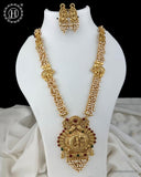 Beautiful Gold Plated Kemp Stones Temple Haram Set JH6209