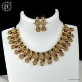 Elegant Antique Gold Finish Necklace Set JH6236