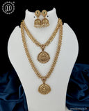 Exclusive Gold Finish Temple Combo Jewelry Set JH6257