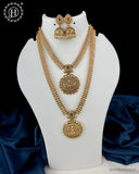 Exclusive Gold Finish Temple Combo Jewelry Set JH6258