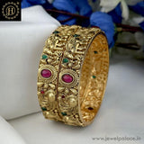 Exclusive Gold Plated Kemp Stone Temple Bangles JH6304