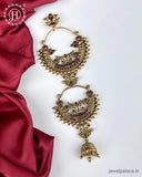 Elegant Gold Plated Kemps Stone Pearls Traditional Jadai Billai JH6351