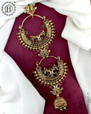 Elegant Gold Plated Kemps Stone Pearls Traditional Jadai Billai JH6351