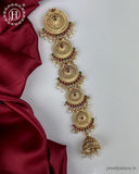 Elegant Gold Plated Kemps Stone Pearls Traditional Jadai Billai JH6357