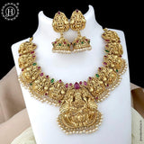 Grand Lakshmi Necklace with Kemp Stones and Jhumkas JH6454