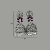 Elegant Rhodium Plated American Diamond Earrings JH6478