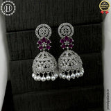 Elegant Rhodium Plated American Diamond Earrings JH6478