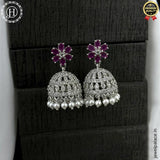 Elegant Rhodium Plated American Diamond Earrings JH6479