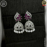 Elegant Rhodium Plated American Diamond Earrings JH6480