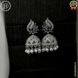 Elegant Rhodium Plated American Diamond Earrings JH6480