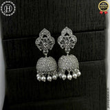 Elegant Rhodium Plated American Diamond Earrings JH6481