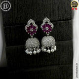 Elegant Rhodium Plated American Diamond Earrings JH6481