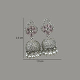 Elegant Rhodium Plated American Diamond Earrings JH6481