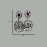 Elegant Rhodium Plated American Diamond Earrings JH6482