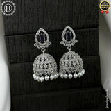 Elegant Rhodium Plated American Diamond Earrings JH6484