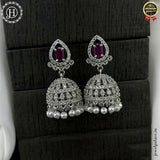 Elegant Rhodium Plated American Diamond Earrings JH6484