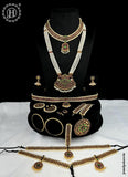 Authentic Bharatanatyam Jewelry Set Traditional Gold Plated Temple Dance Accessories