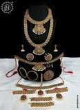 Authentic Bharatanatyam Jewelry Set Traditional Gold Plated Temple Dance Accessories JH6504