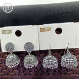 Silver Plated Beautiful Oxidised Jhumkas Combo Set JH455