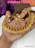 Elegant Gold Plated Laxmi Design Necklace With Earrings JH1744